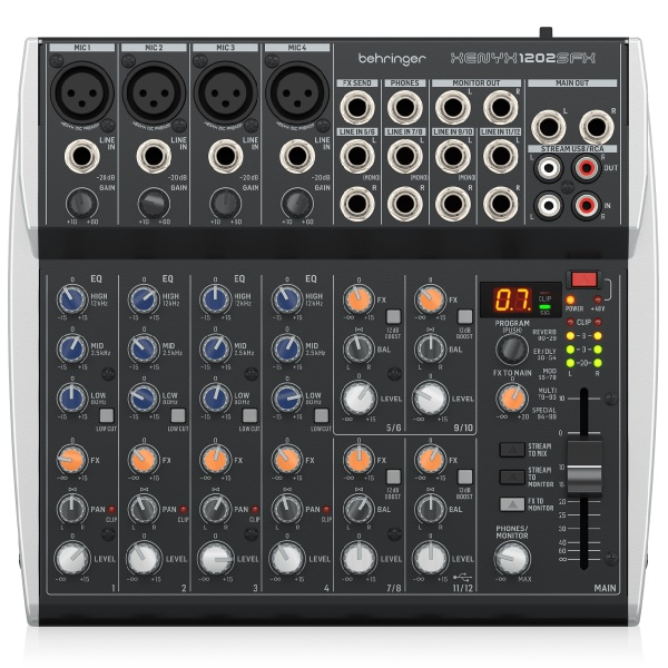 Mesa de Som 12 Canais Streaming USB XENYX...