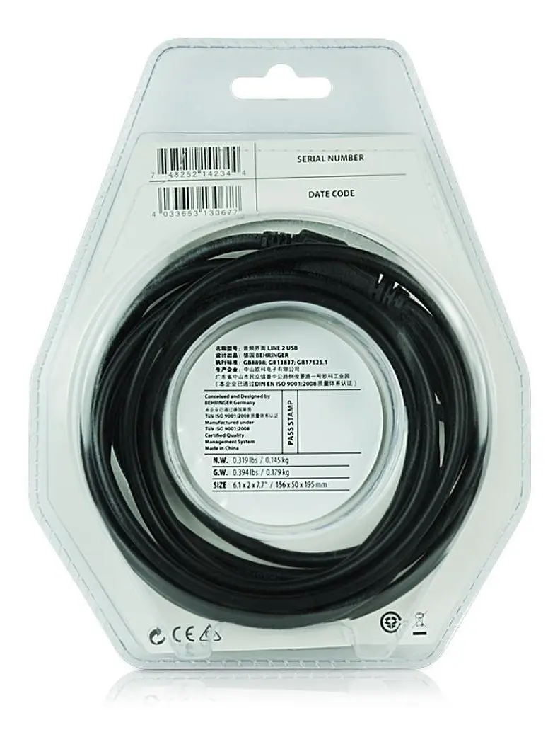 Cabo de Interface USB LINE-2 USB - Behringer