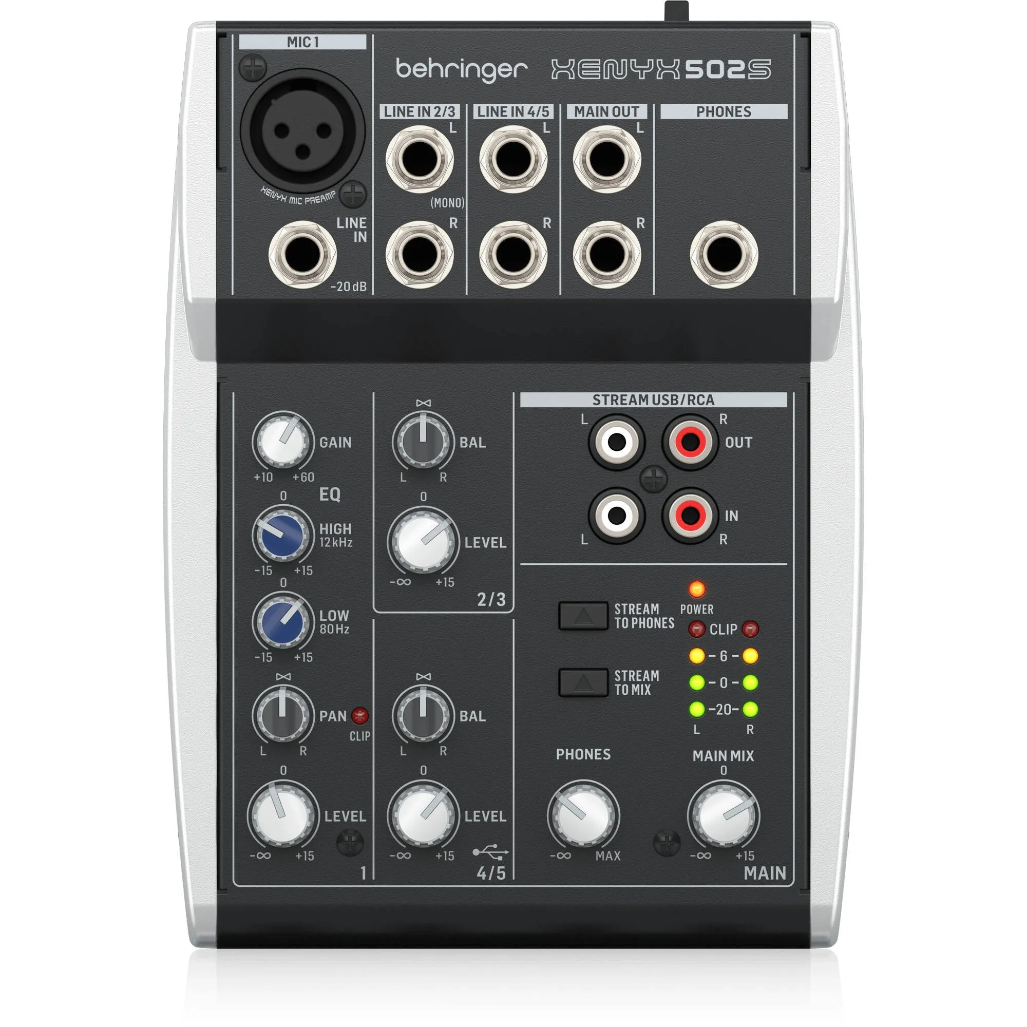 Mesa de Som 5 Entradas Streaming USB XENY...