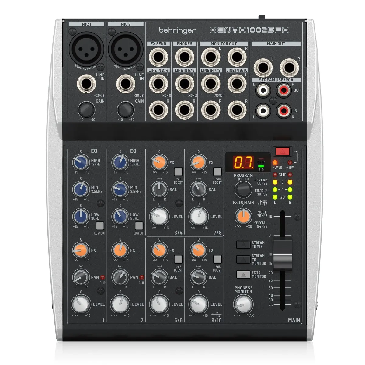 Mesa de Som 10 Canais Streaming USB e EFX...